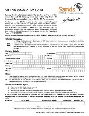 Gift Aid Declaration Form
