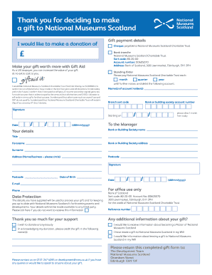 National Museums Scotland Gift Donation Form