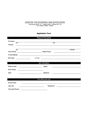 Union Application Form
