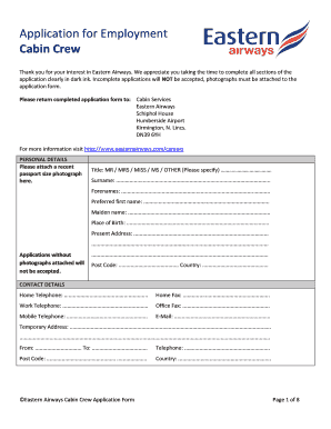 Cabin Crew Application Form