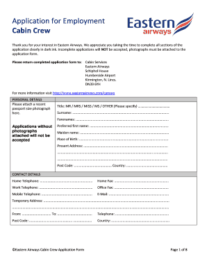 Cabin Crew Application Form