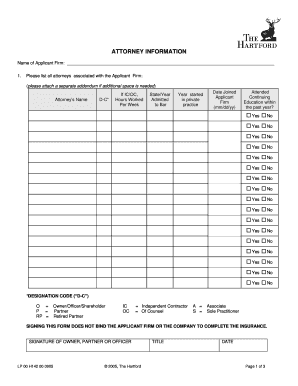 Attorney Information Form