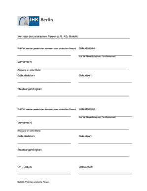 Vertreter der juristischen Person