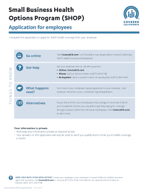 Covered California SHOP Employee Application