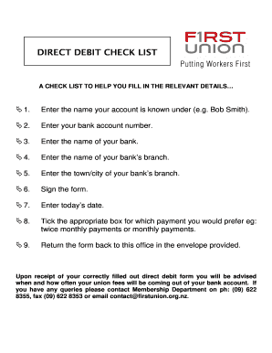 Direct Debit Authorization Form
