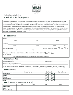 Application for Employment
