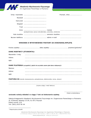 Invoice Request Form for Payment