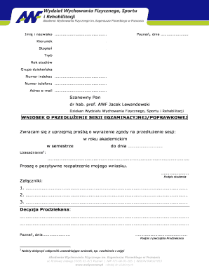 Request for Exam Session Extension