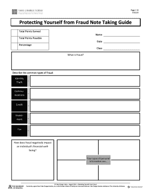 Protecting Yourself from Fraud Note Taking Guide