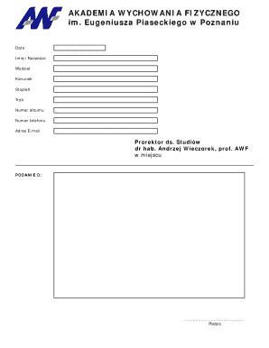 Physical Education Academy Application Form