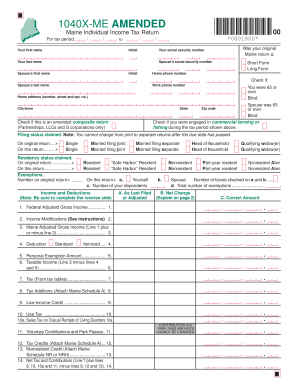 Maine Amended Individual Income Tax Return