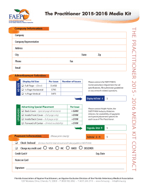 The Practitioner 2015-2016 Media Kit Advertisement Order Form