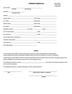 Emergency Consent Form