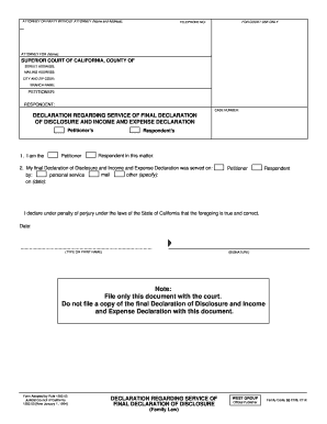 Declaration Regarding Service of Final Disclosure