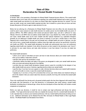 Ohio Mental Health Treatment Declaration