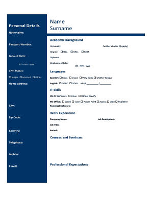 Personal Details Form