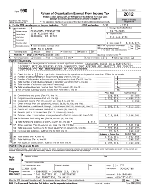 Form 990 2012