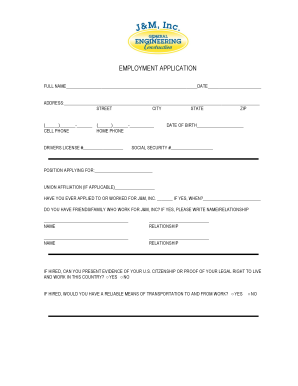 Employment Application Form