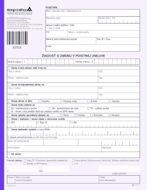 Slovak Insurance Policy Change Request