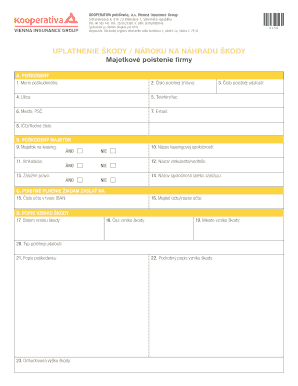Property Damage Insurance Claim Form