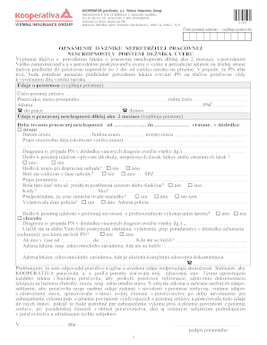 Slovakian Long-Term Work Disability Insurance Claim Form