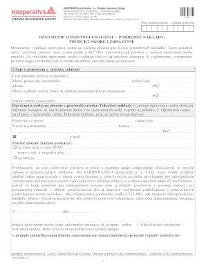 Slovak Funeral Expenses Insurance Claim Form