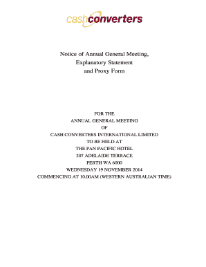 Annual General Meeting Notice and Proxy Form