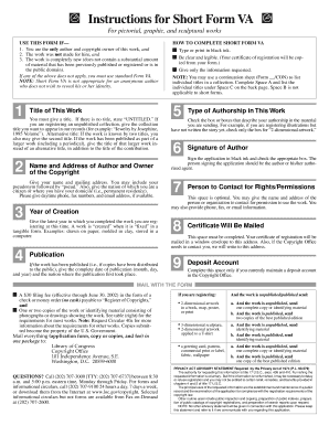 Short Form VA for Visual Arts Copyright