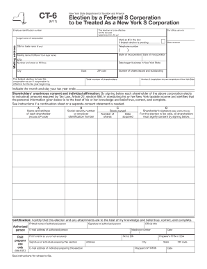 New York S Corporation Election Form