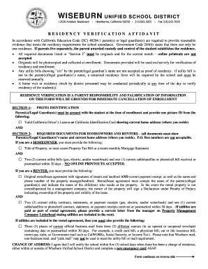 Residency Verification Affidavit