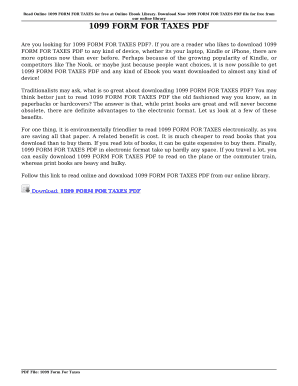 1099 Form for Taxes