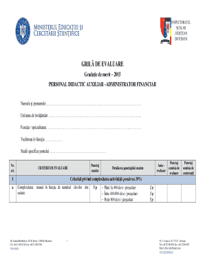 Romania Merit Grade Evaluation Form
