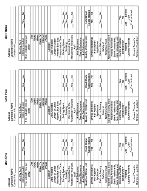 Rental Unit Comparison Form
