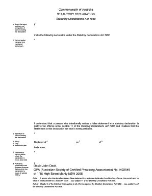 Statutory declaration nsw sample - Statutory Declaration form - AusIMM members included1.DOC