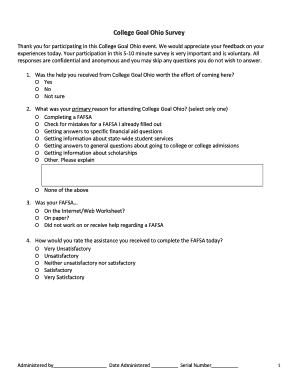 College Goal Ohio Survey