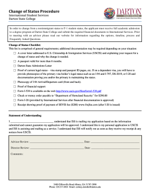 I 539 status check online - Change of Status Procedure - Darton State College - darton