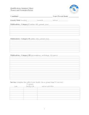 Faculty Tenure and Promotion Packet