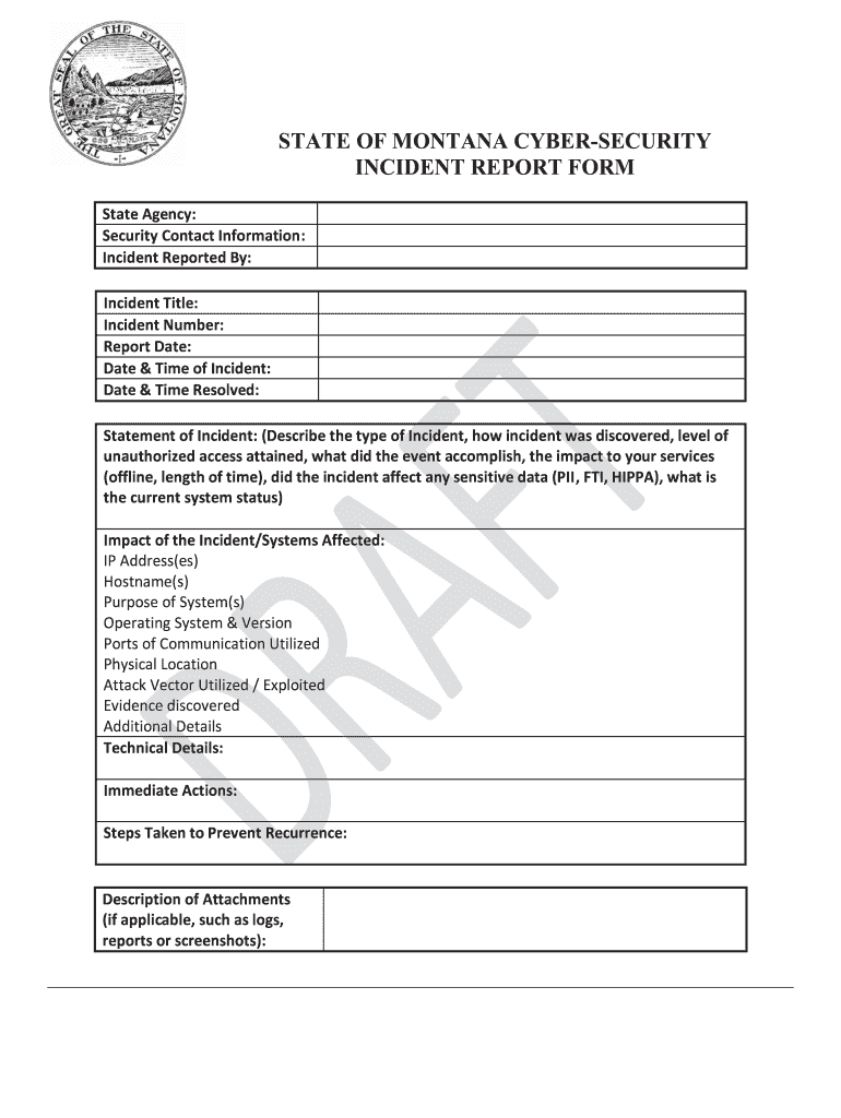 Cyber Security Incident Report Fill And Sign Printable Template 