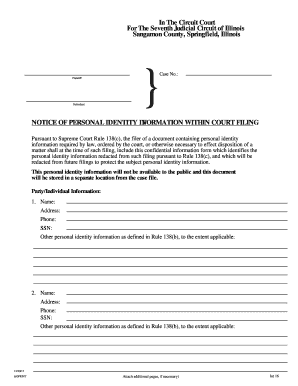 Illinois Court Personal Identity Information Notice