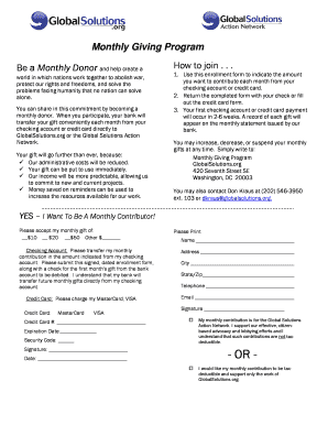 Monthly Donation Enrollment Form