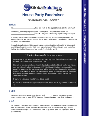 House Party Fundraiser Invitation Call Script