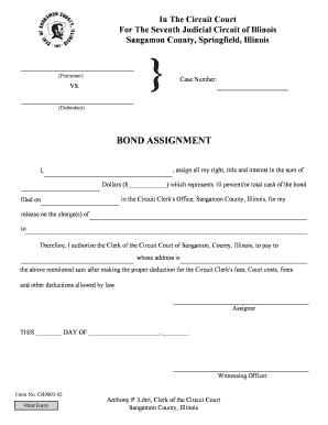 Bond Assignment Form