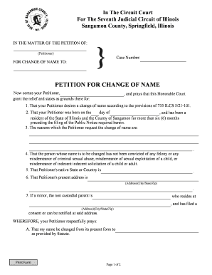 Petition for Change of Name