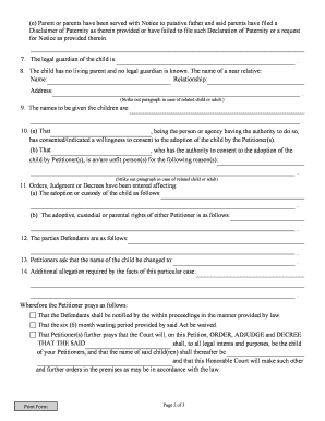 Adoption Petition Form