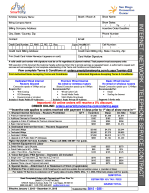 Internet Network Telephone Service Contract