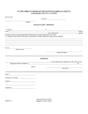 Estate Claim Contract Form