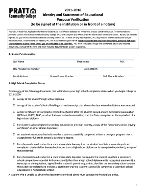 2015-2016 FAFSA Verification Form
