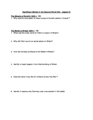 World War II Battles Study Guide