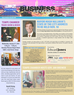 Volume 28 Number 4 November 2009 TEMPE CHAMBER MAYOR HUGH