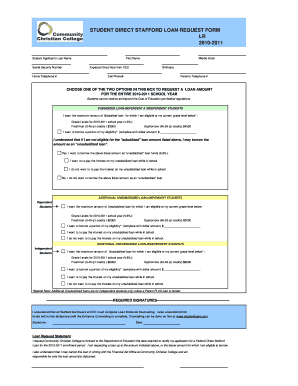 Student Direct Stafford Loan Request Form